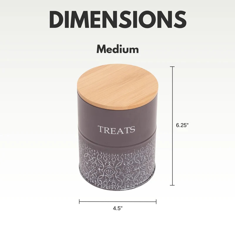 Set of 2 Pet Treat Storage Canister - Volcanic Gray & White