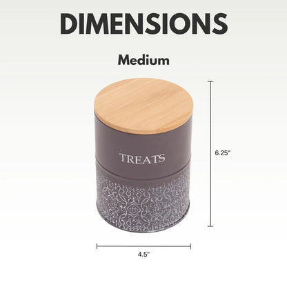 Set of 2 Pet Treat Storage Canister - Volcanic Gray & White