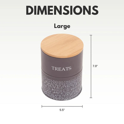 Set of 2 Pet Treat Storage Canister - Volcanic Gray & White