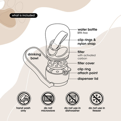 Foldable Pet Water Bottle 10oz