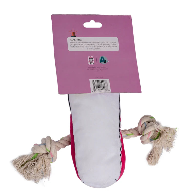 Squeaking Comfort Plush Sneaker Soft and Cozy Dog Toy - Pink