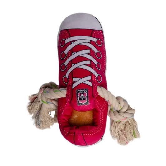 Squeaking Comfort Plush Sneaker Soft and Cozy Dog Toy - Pink