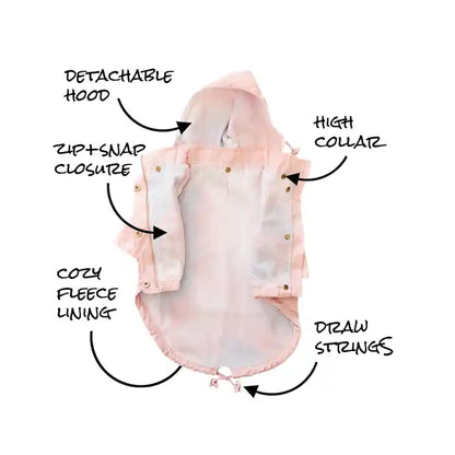 MiAmore Dog Raincoat / Parka - Blush