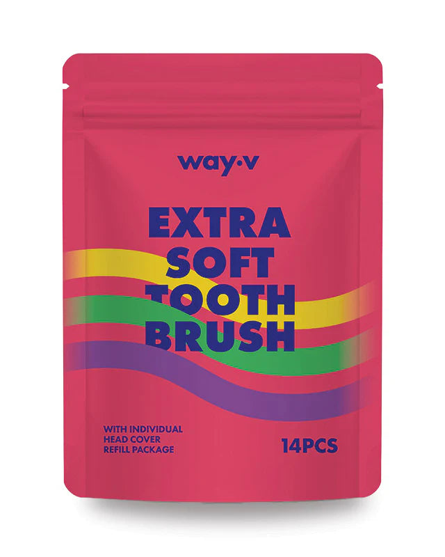 WAY.V Extra Soft Toothbrush Refill - Pink 14pcs