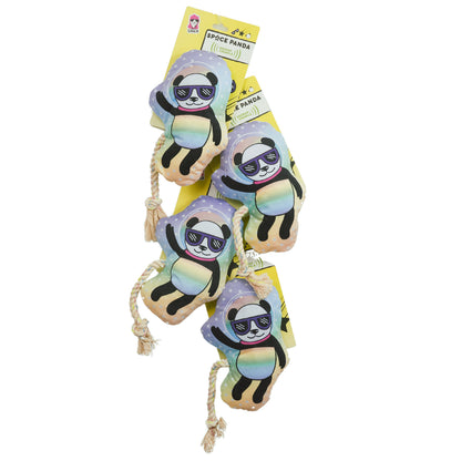 Space Panda Plush Dog Toy (4-Pack on Clip Strip)