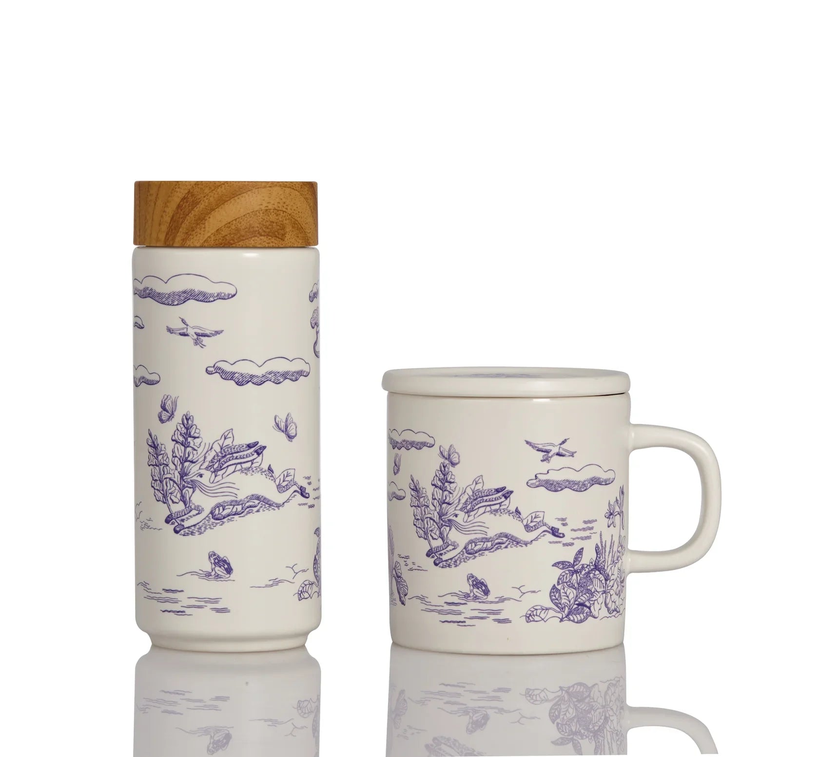 Magic Garden Travel Mug & Mug Gift Set in Purple