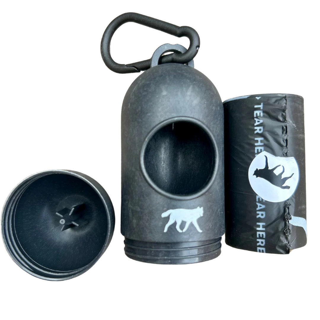 Bamboo Poop Bag Dispenser w/ 1 Compostable roll