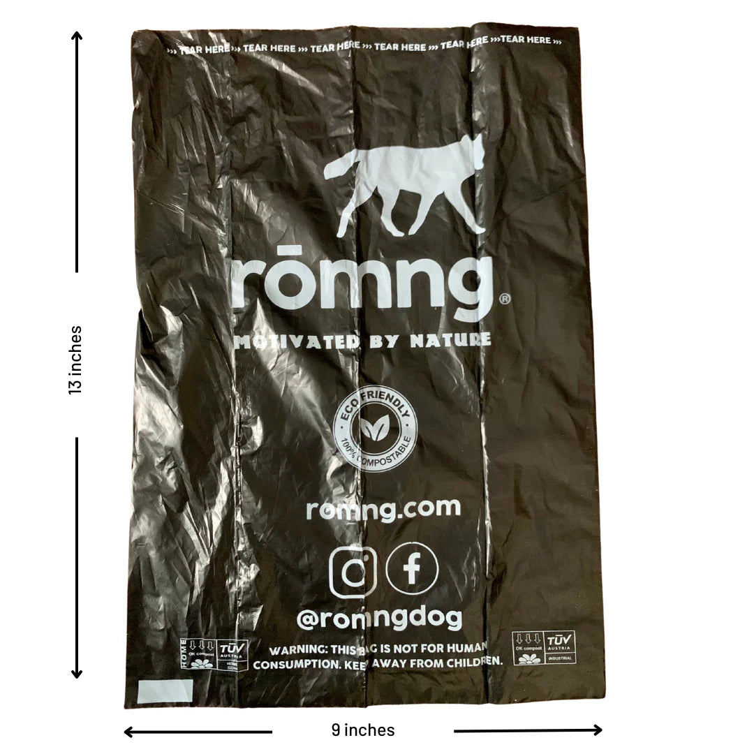 Bamboo Poop Bag Dispenser w/ 1 Compostable roll