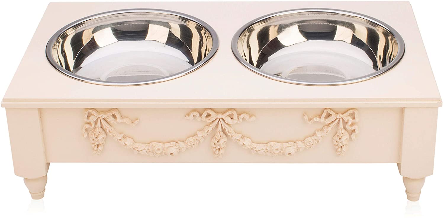 Rose Swag Elevated Pet Bowl / Feeder - Bonne et Filou