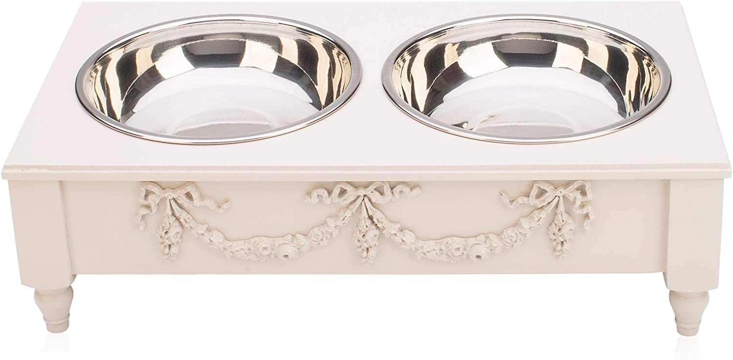 Rose Swag Elevated Pet Bowl / Feeder - Bonne et Filou