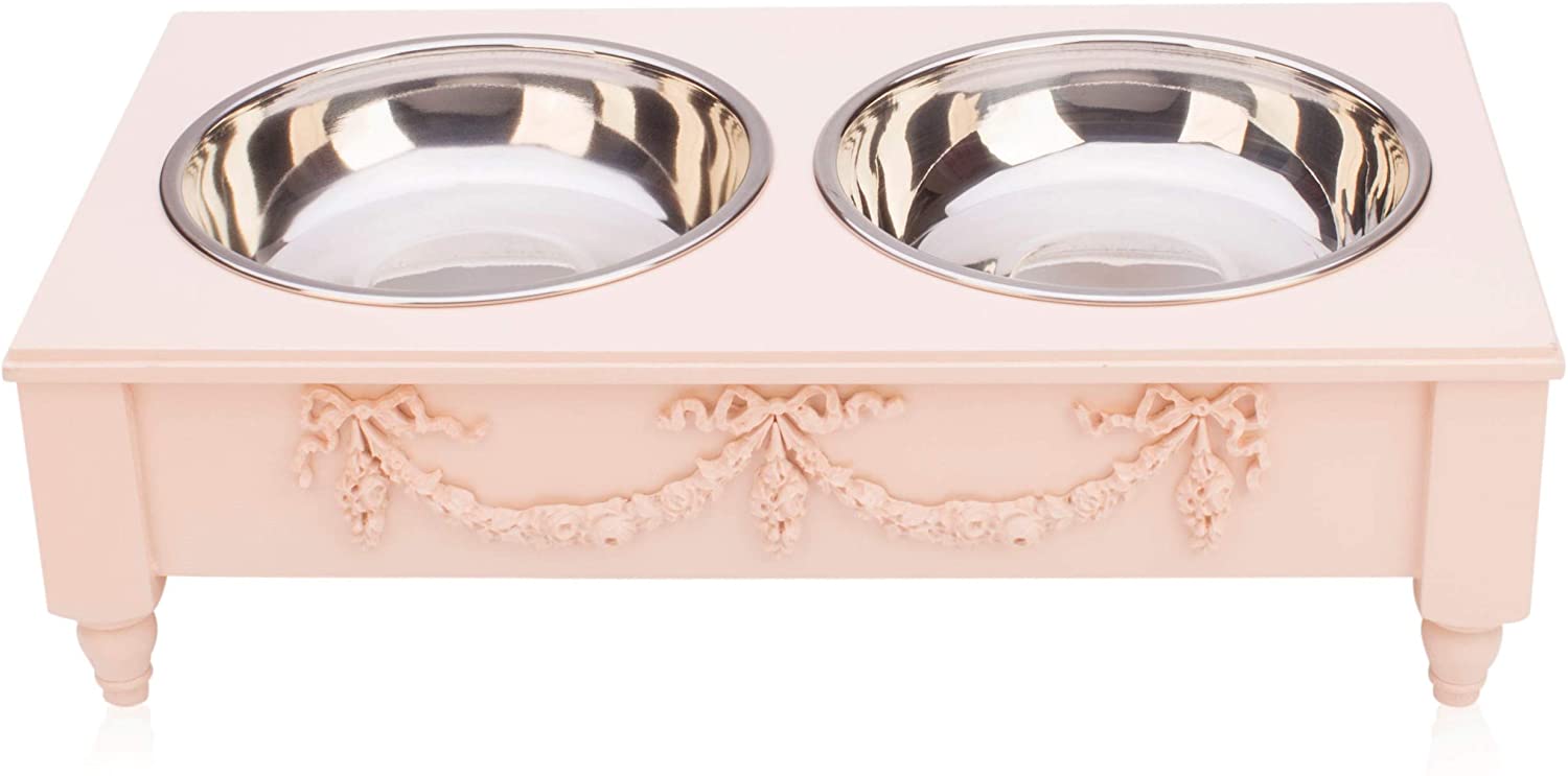 Rose Swag Elevated Pet Bowl / Feeder - Bonne et Filou