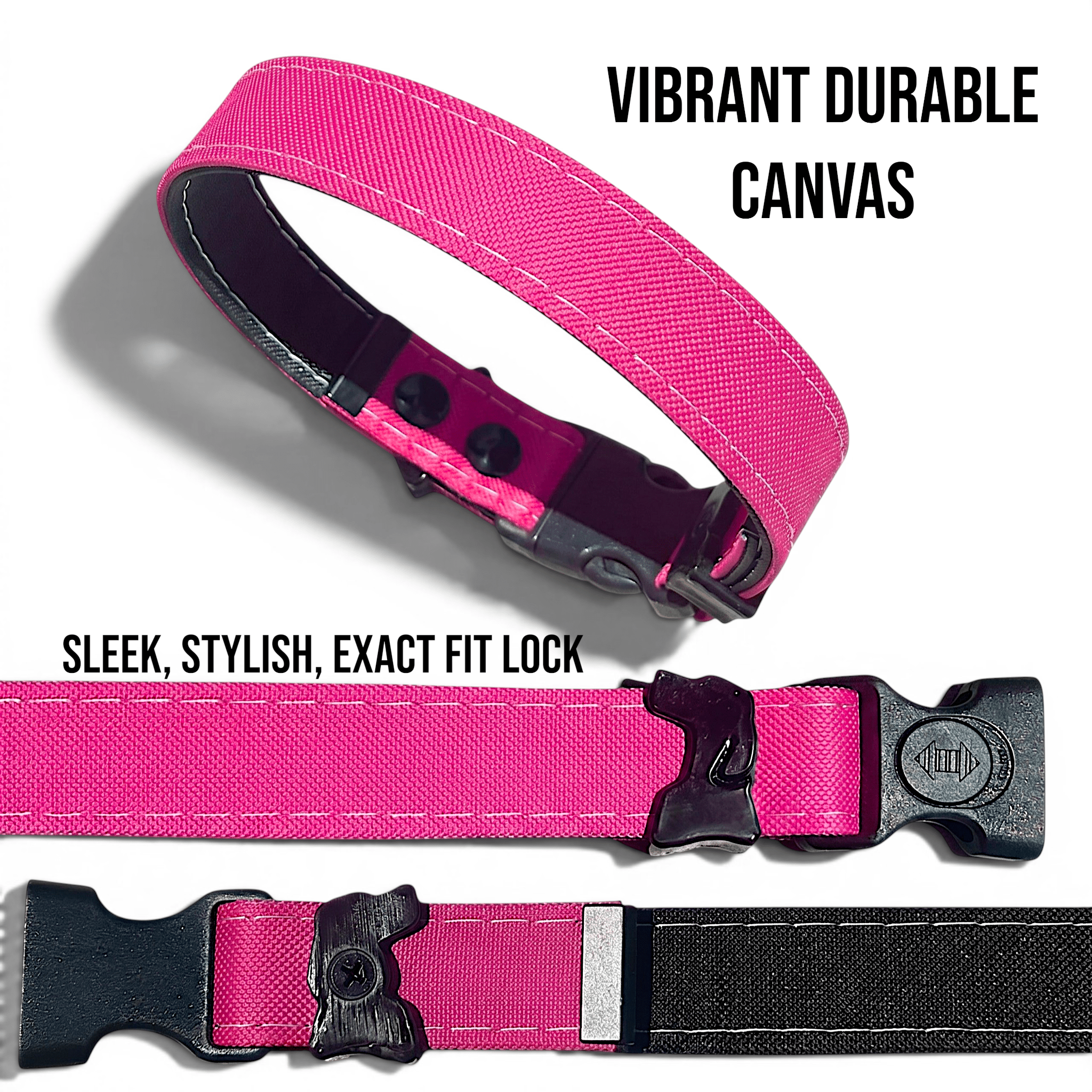 Rugged Waterproof Dog Collar - Hot Pink