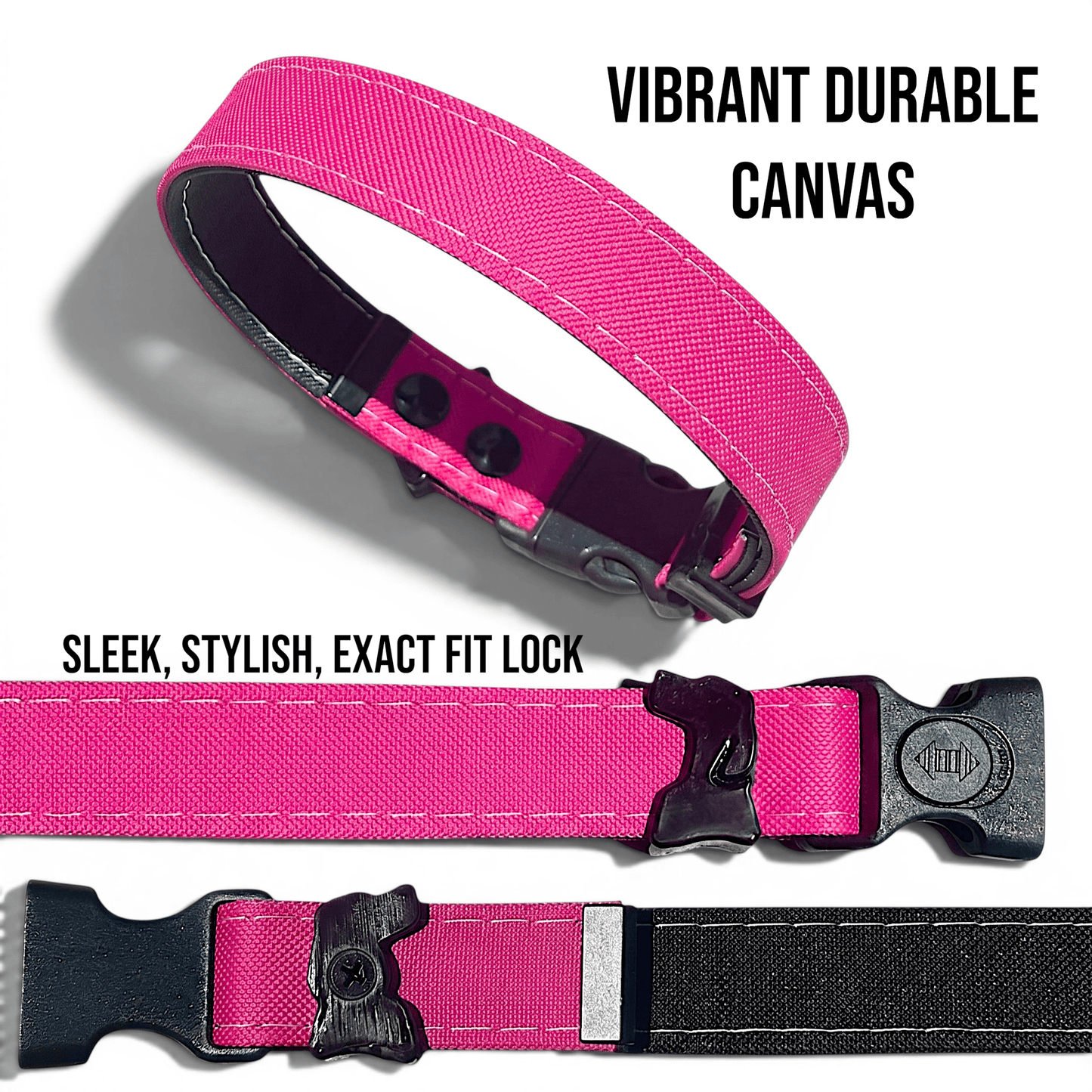 Rugged Waterproof Dog Collar - Hot Pink