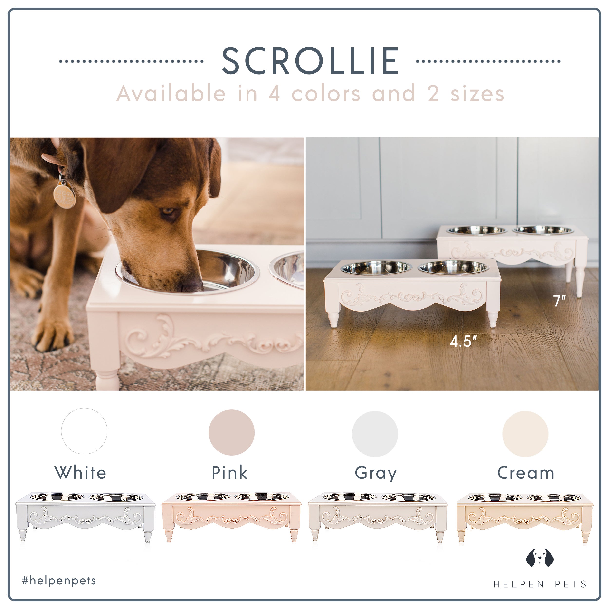 French Chic Elevated Pet Bowl / Feeder