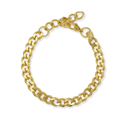 ROSLYN GOLD CURB CHAIN BRACELET