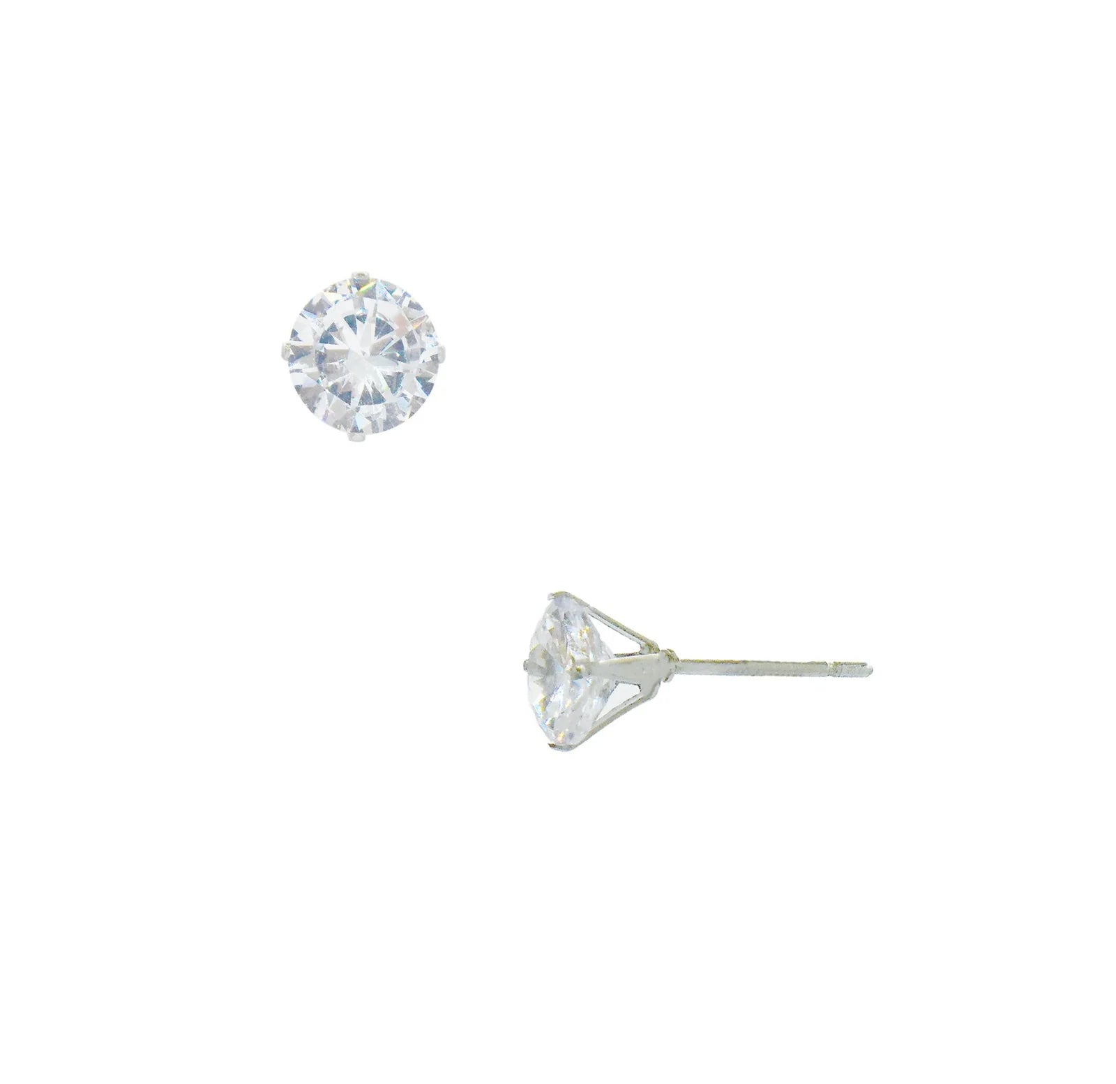 AVA SILVER CZ DIAMOND STUD EARRINGS