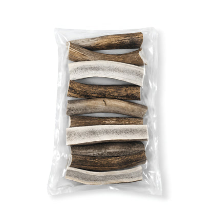 Split Elk Antlers Dog Chews – Medium/Large (5”–8”) - 10-Pack