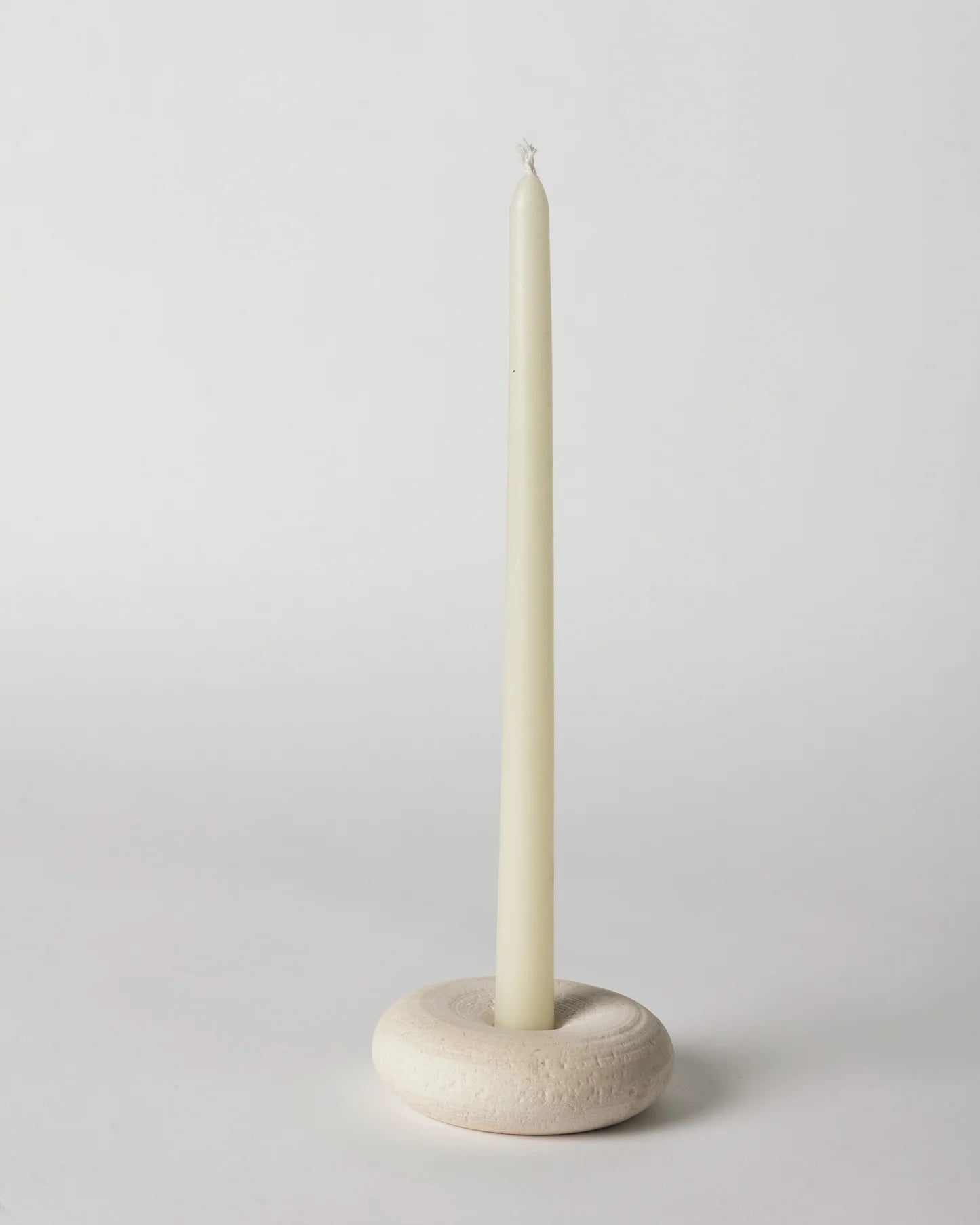 Donut Candle Holder, Crema Marfil Marble