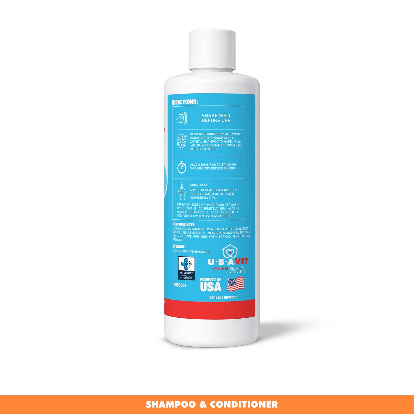 UBAVET Aloe & Oatmeal Shampoo for Dogs & Cats (16.9 fl oz / 500ml)