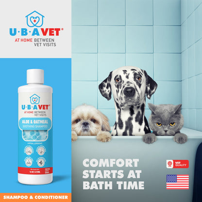 UBAVET Aloe & Oatmeal Shampoo for Dogs & Cats (16.9 fl oz / 500ml)