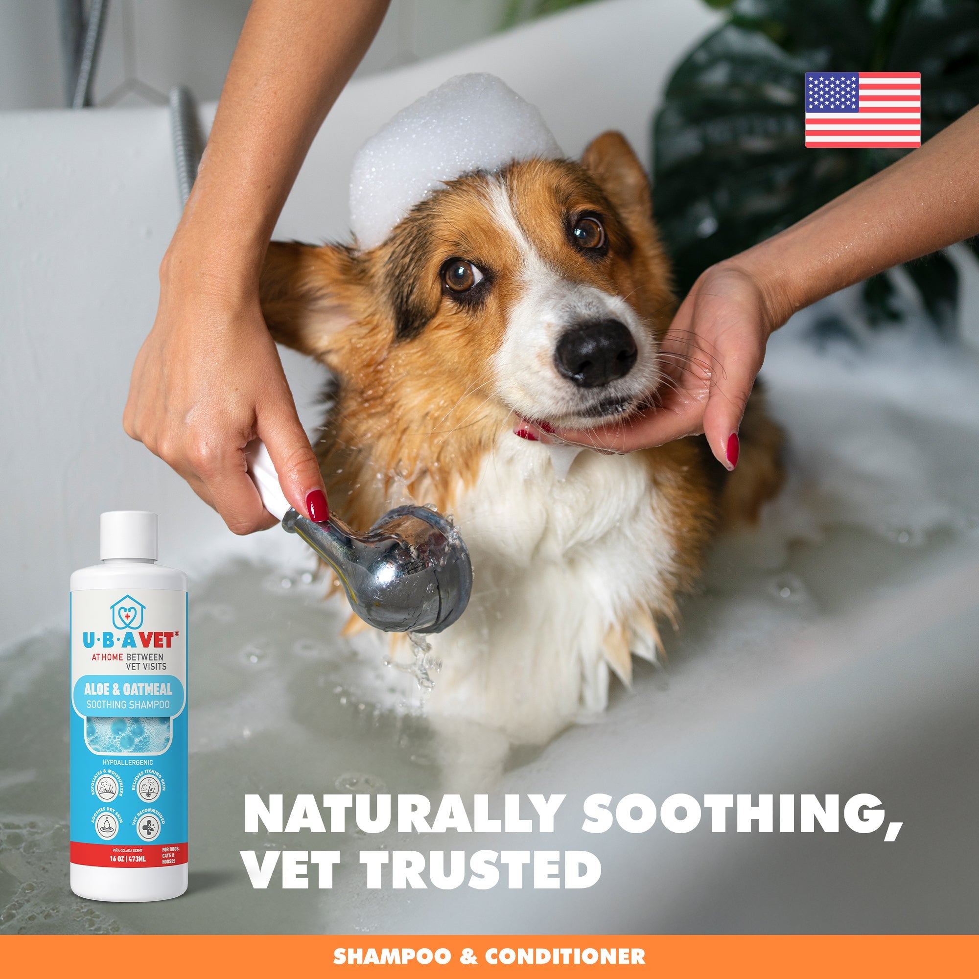 UBAVET Aloe & Oatmeal Shampoo for Dogs & Cats (16.9 fl oz / 500ml)
