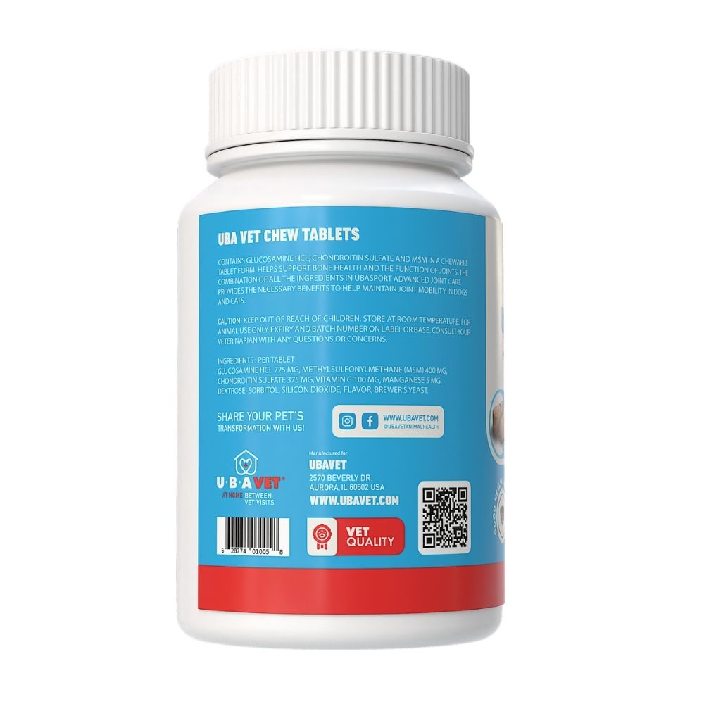 UBAVET Joint Support Chew Tablets for Dog & Cats