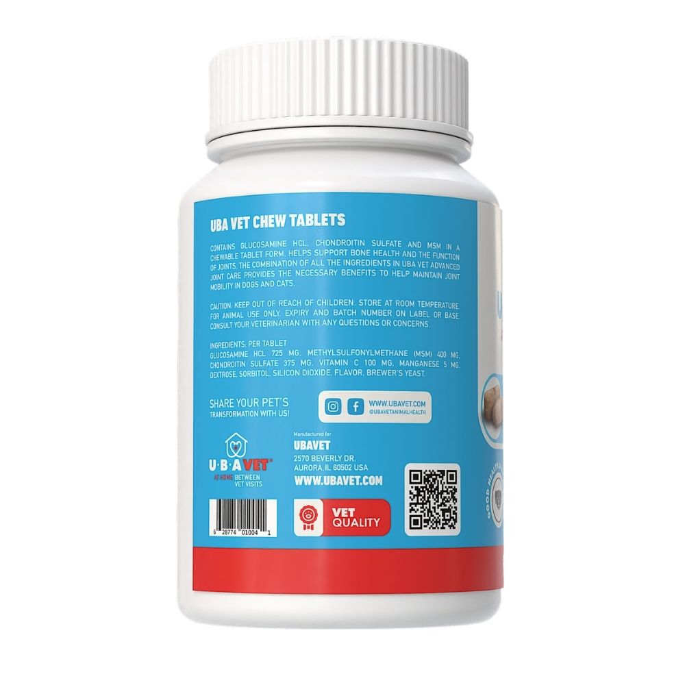 UBAVET Joint Support Chew Tablets for Dog & Cats