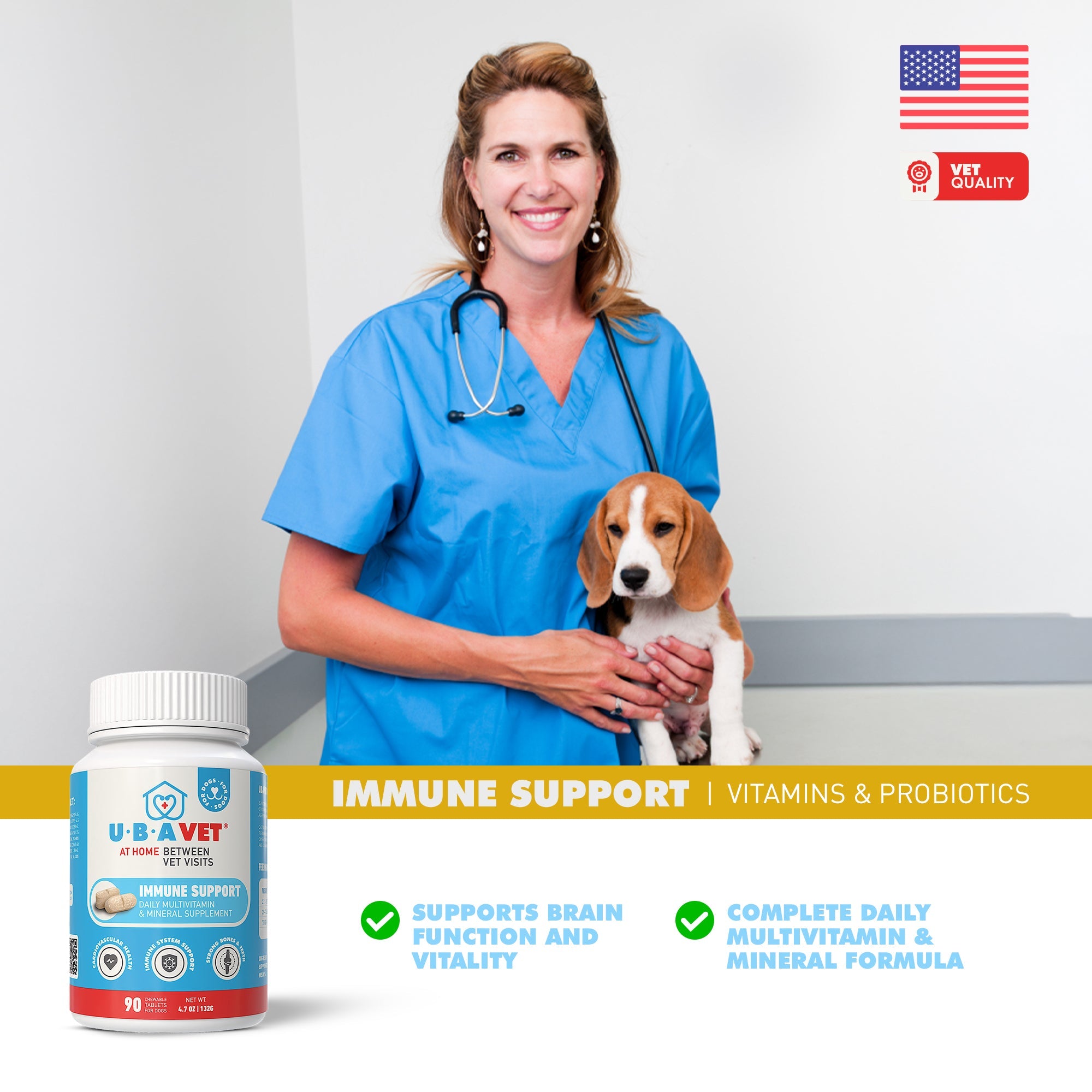 UBAVET MULTIVIT Daily Vitamin and Mineral Tablet for Dogs (90 ct)