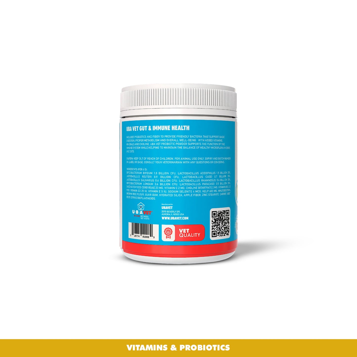 UBAVET Probiotics & Gut + Immune Health Support for Dogs