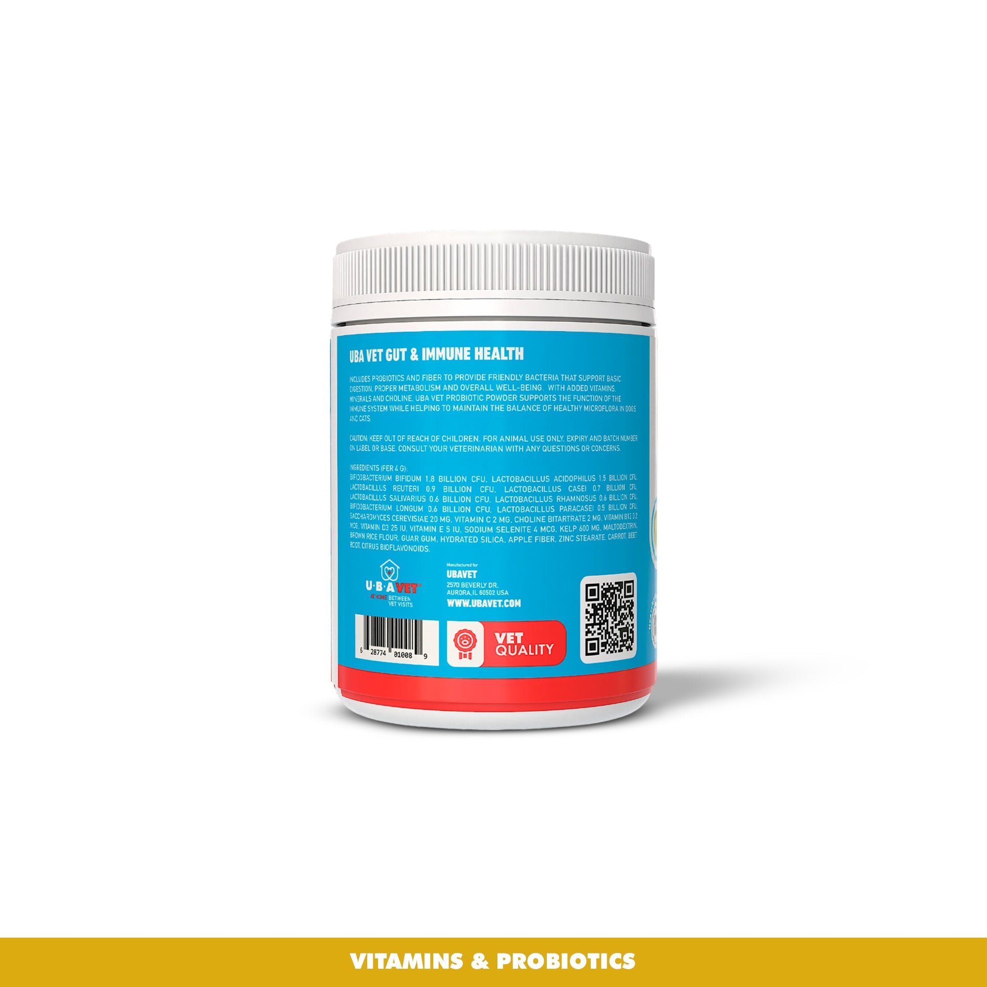 UBAVET Probiotics & Gut + Immune Health Support for Dogs