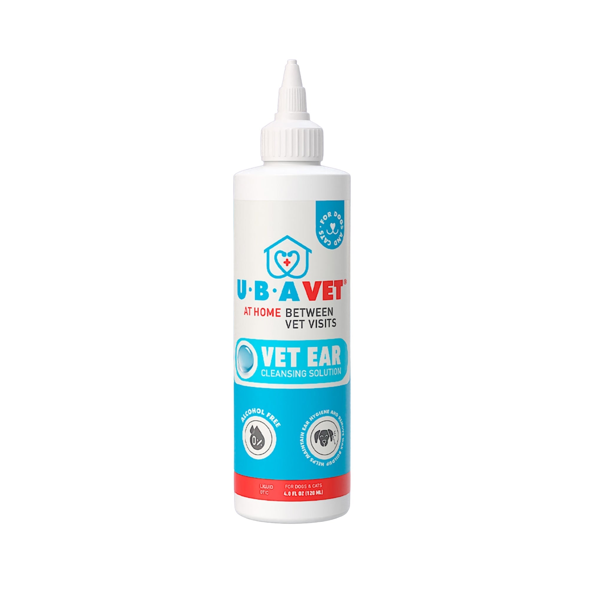 UBAVET Vet Ear Cleansing Solution for Dogs & Cats (4 fl oz)