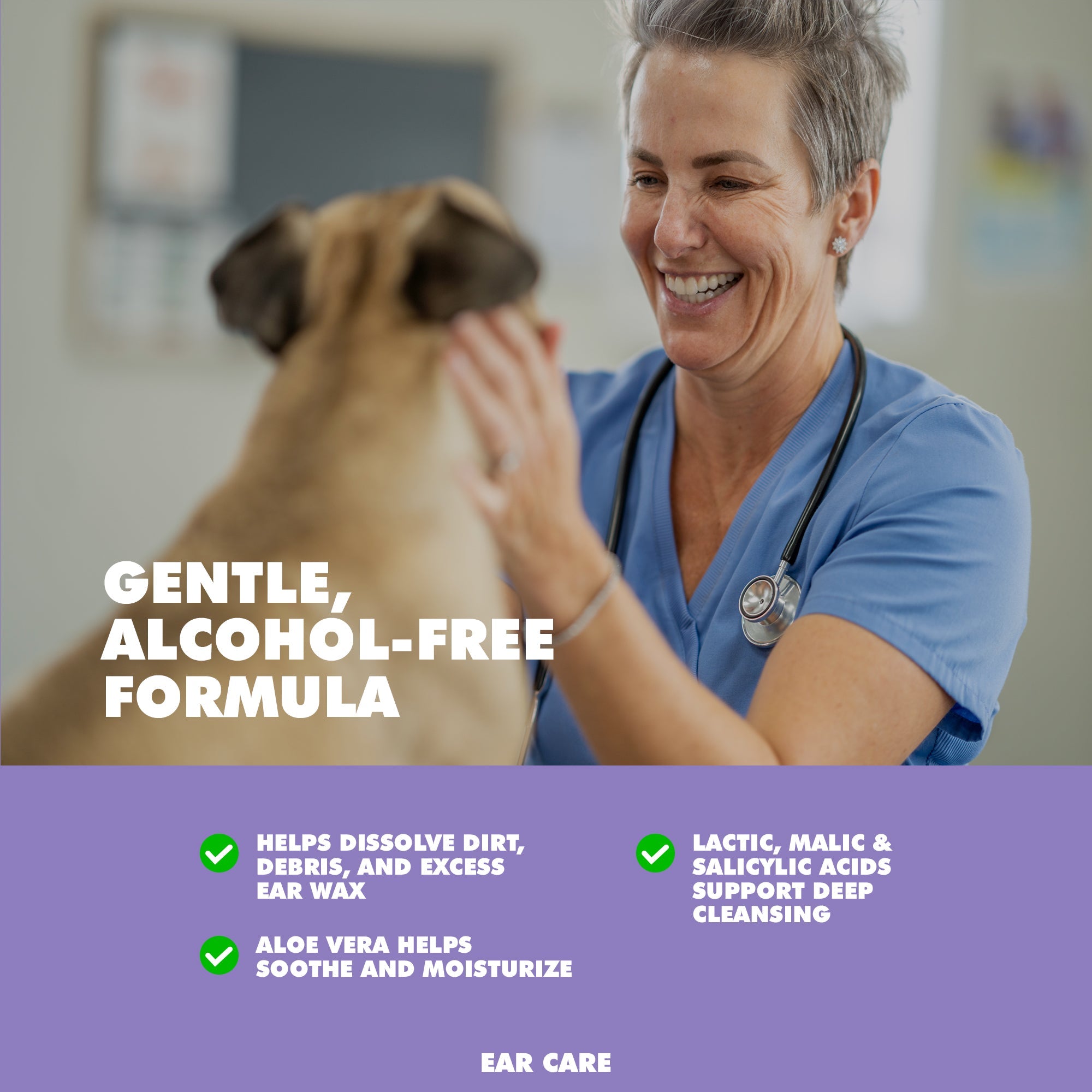 UBAVET Vet Ear Cleansing Solution for Dogs & Cats (4 fl oz)