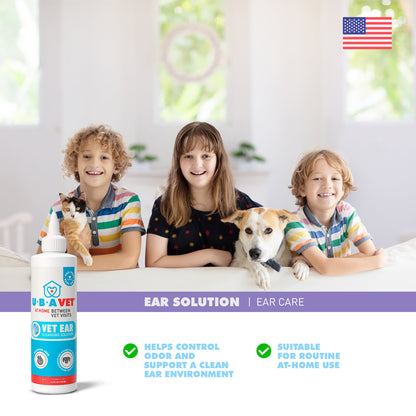 UBAVET Vet Ear Cleansing Solution for Dogs & Cats (4 fl oz)