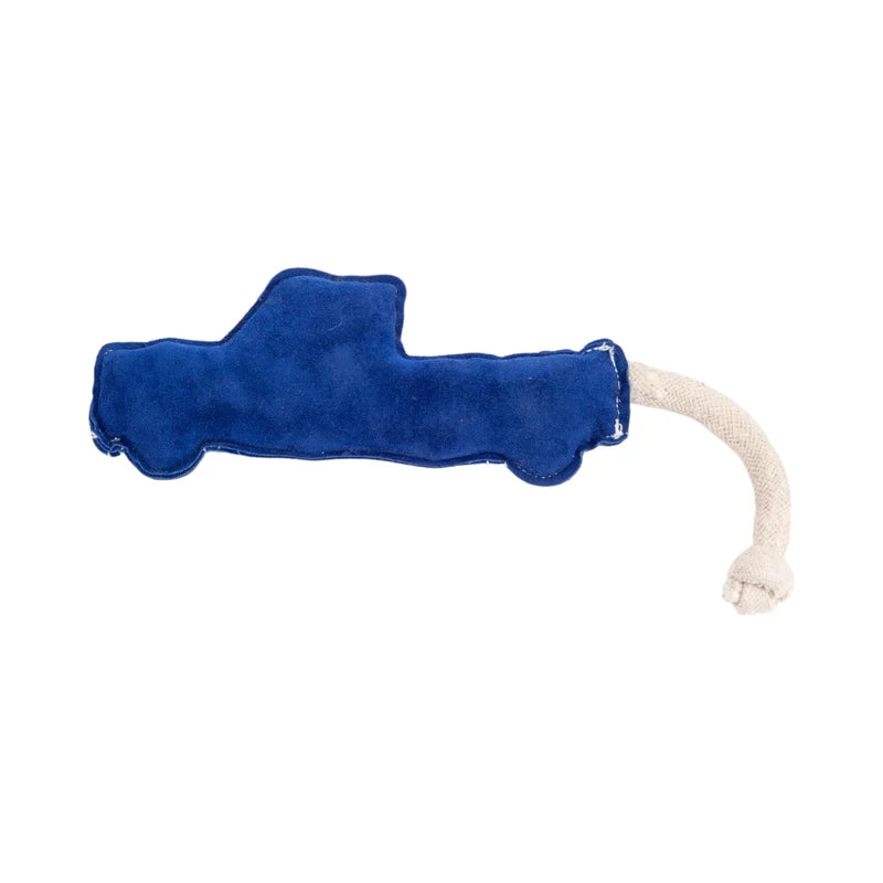 Blue Pickup Truck Dog Toy – Crafted from Vegan Leather