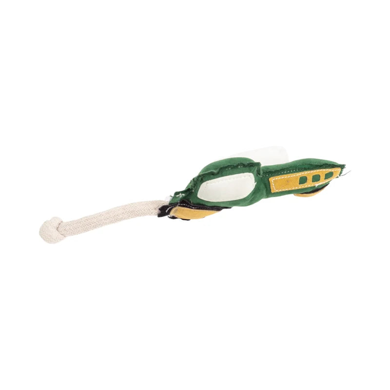 Vegan Leather Green Tractor Eco-Friendly Dog Toy - Non Tox