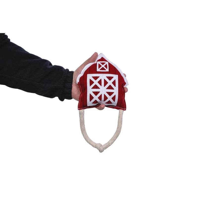 Eco-Friendly Red Barn Dog Chew Toy - Durable Vegan Leather
