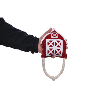 Eco-Friendly Red Barn Dog Chew Toy - Durable Vegan Leather