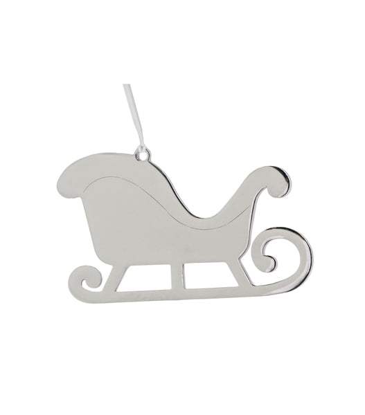 Sleigh Ornament w/White Tassel